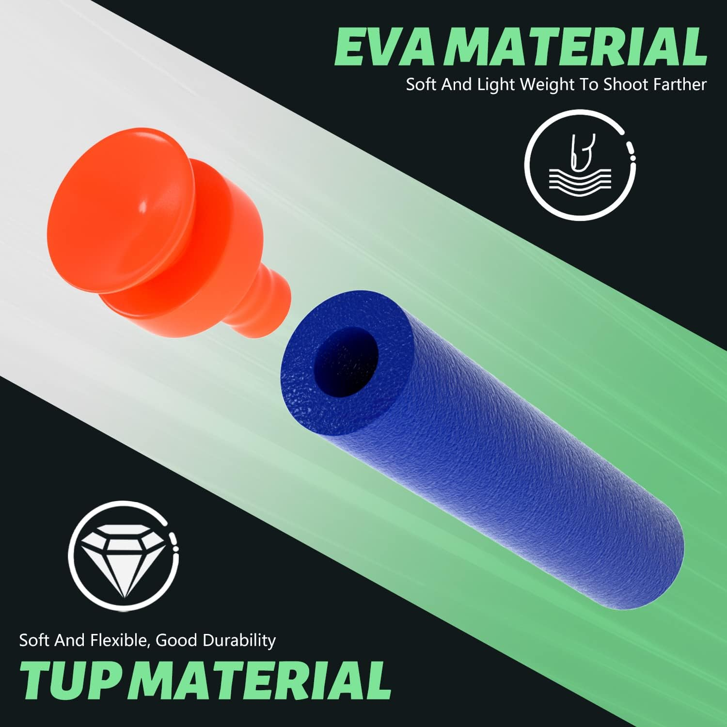 TORMEN Refill Suction Darts,Compatible for Nerf Elite Series Blasters Toy Guns-100Pcs image number 1