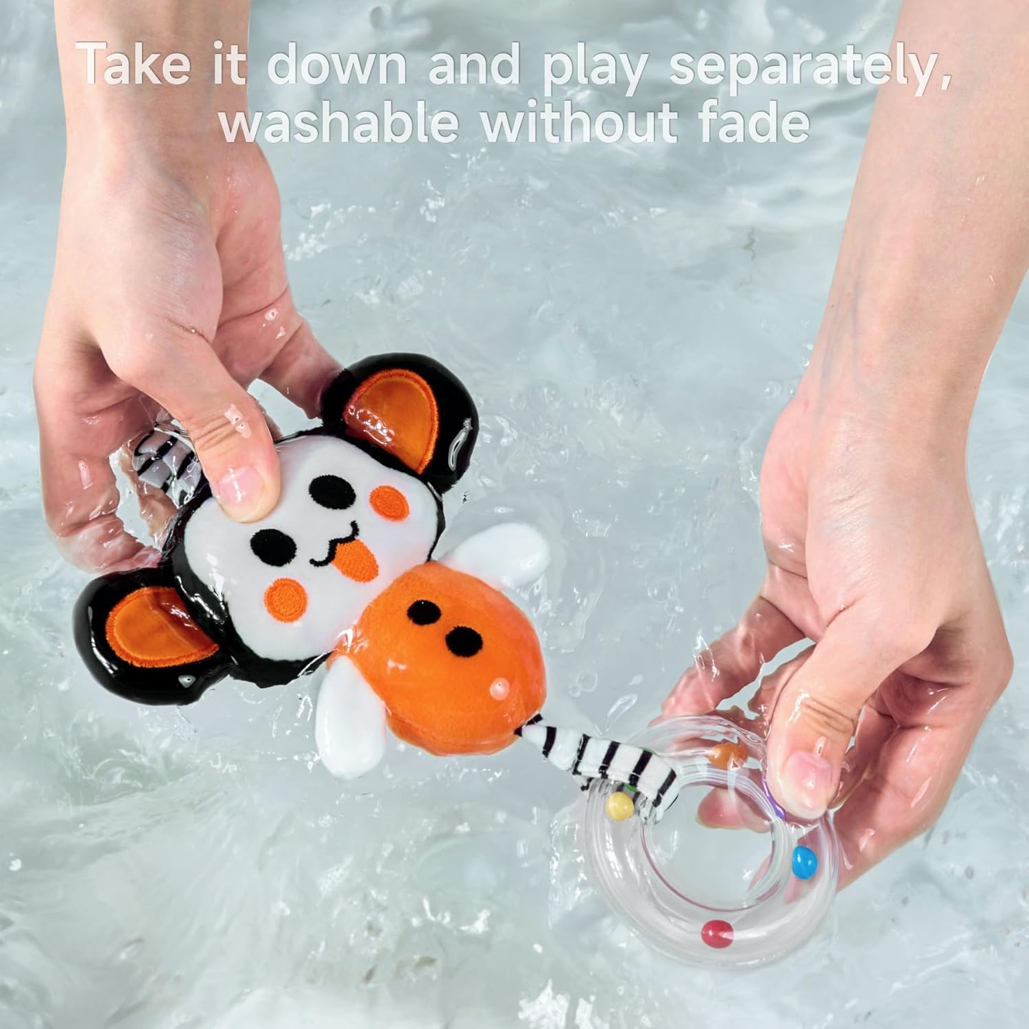 TUMAMA Black and White Baby Stroller Arch Toys, Removable Spiral Hanging Rattle, High Contrast Car Seat and Stroller Toys for Baby 0 3 6 9 12 Months image number 1