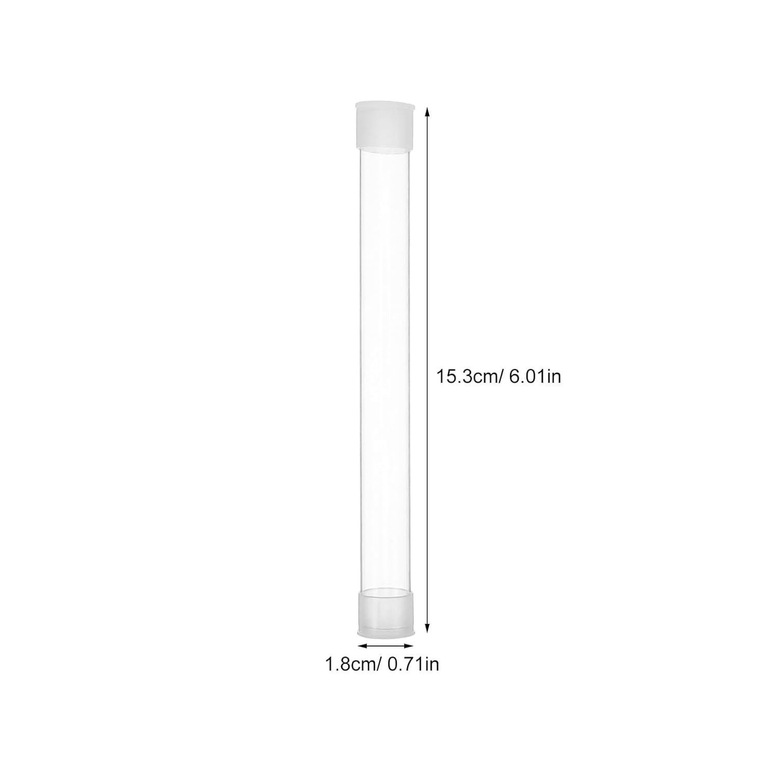 Cabilock 10Pcs Portable Thermometer Plastic Case Transparent Needle Organizer round Tube Storage for Travel Home Office Lightweight Protective Container image number 2