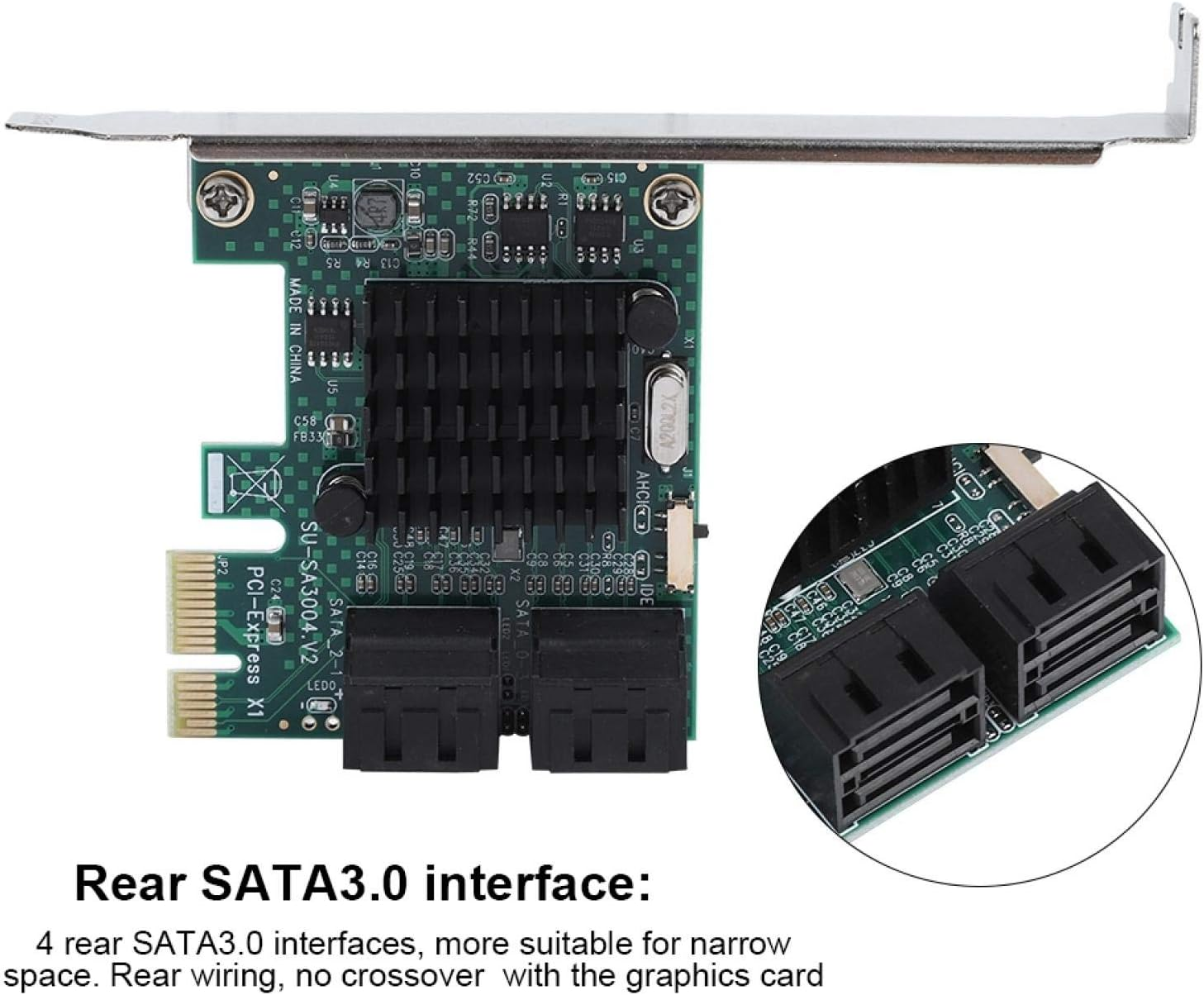 4-Port SATA 3.0 Expansion Card, PCI Express to SATA 3.0 Expansion Controller Card Adapter 6G image number 1