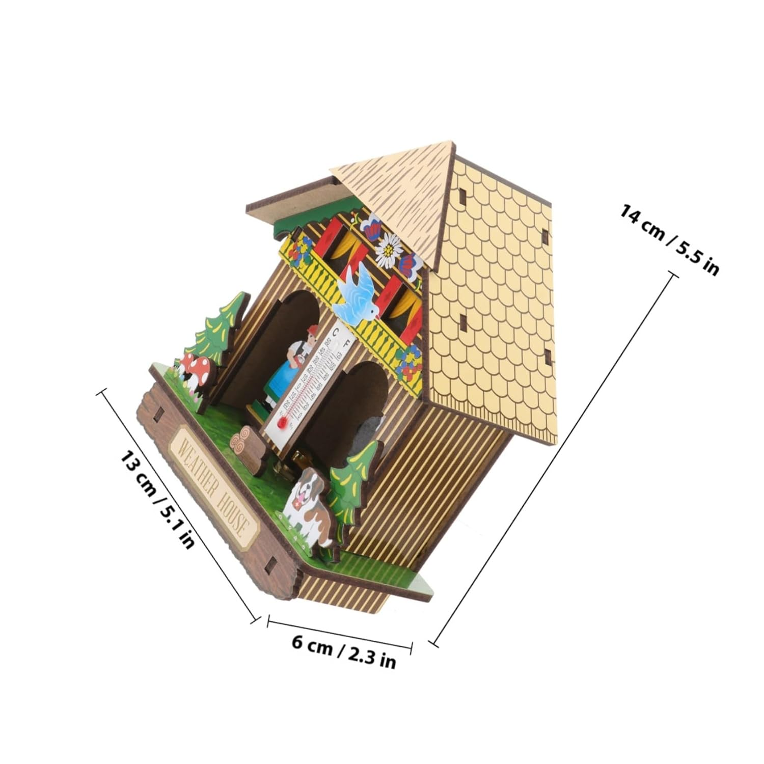 DECHOUS Wall Hanging Barometer Home Weather House Temperature and Humidity Practical Design for Indoor Use Random Color image number 5