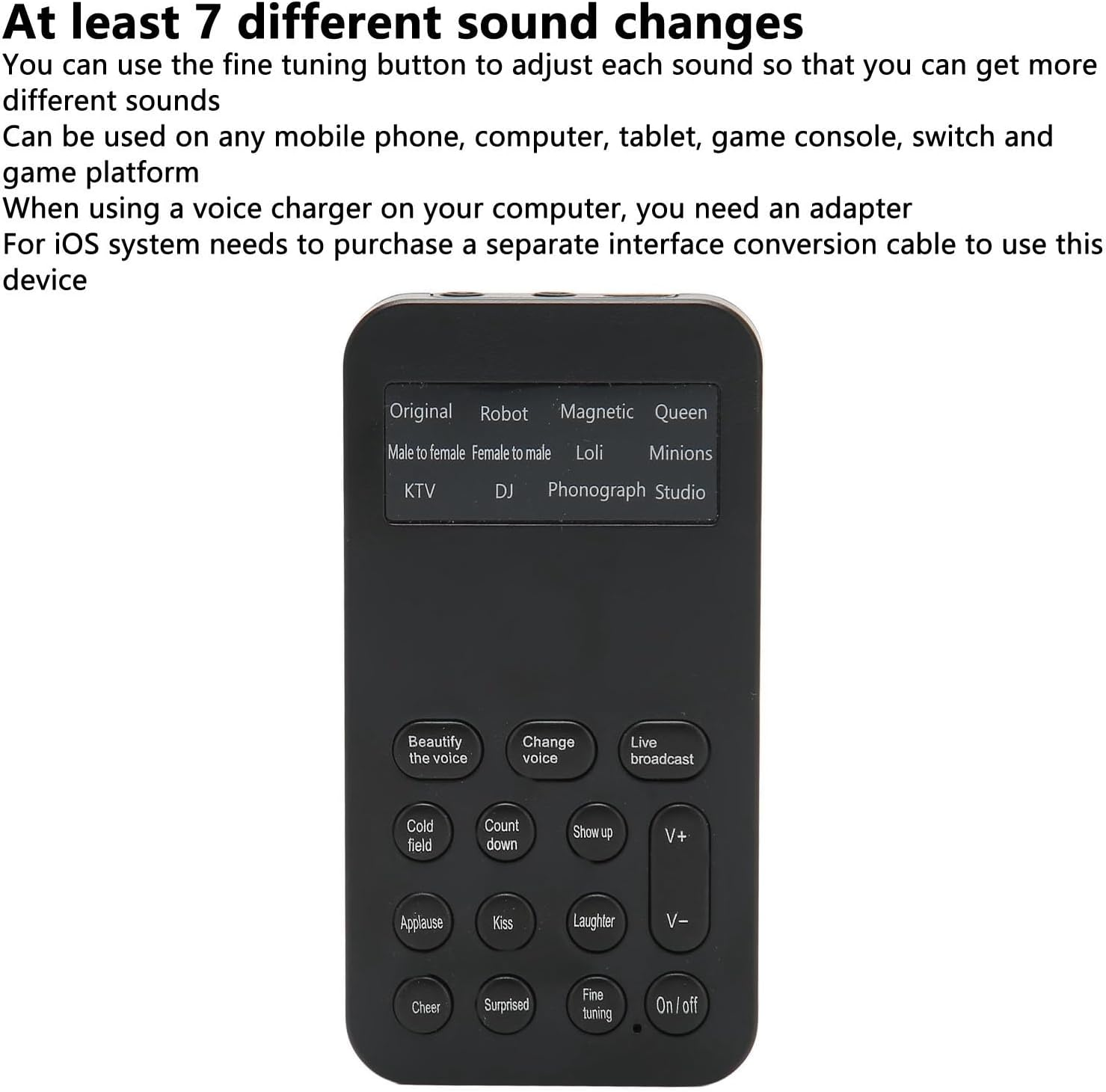 Voice Changer for Xboxone Switch Phone Computer PC Laptop, Handheld Mini Microphone Voice Disguiser Modulator, Adults Kids, 8 Sound Effects Machine - Styled image number 5