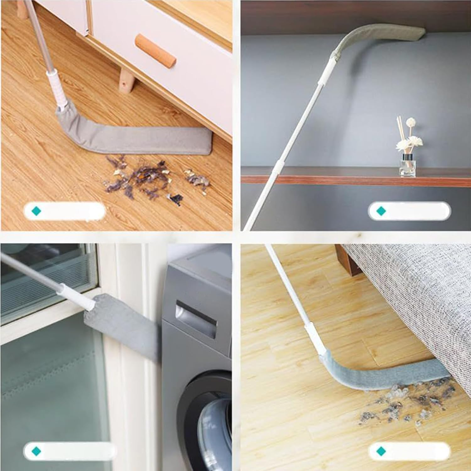 Under Appliance Duster | Flat Retractable Cleaner - under Sofa Cleaning Tool Dust Wand, Floor , Sofa, under Fridge, Home, Dorm, Home Use