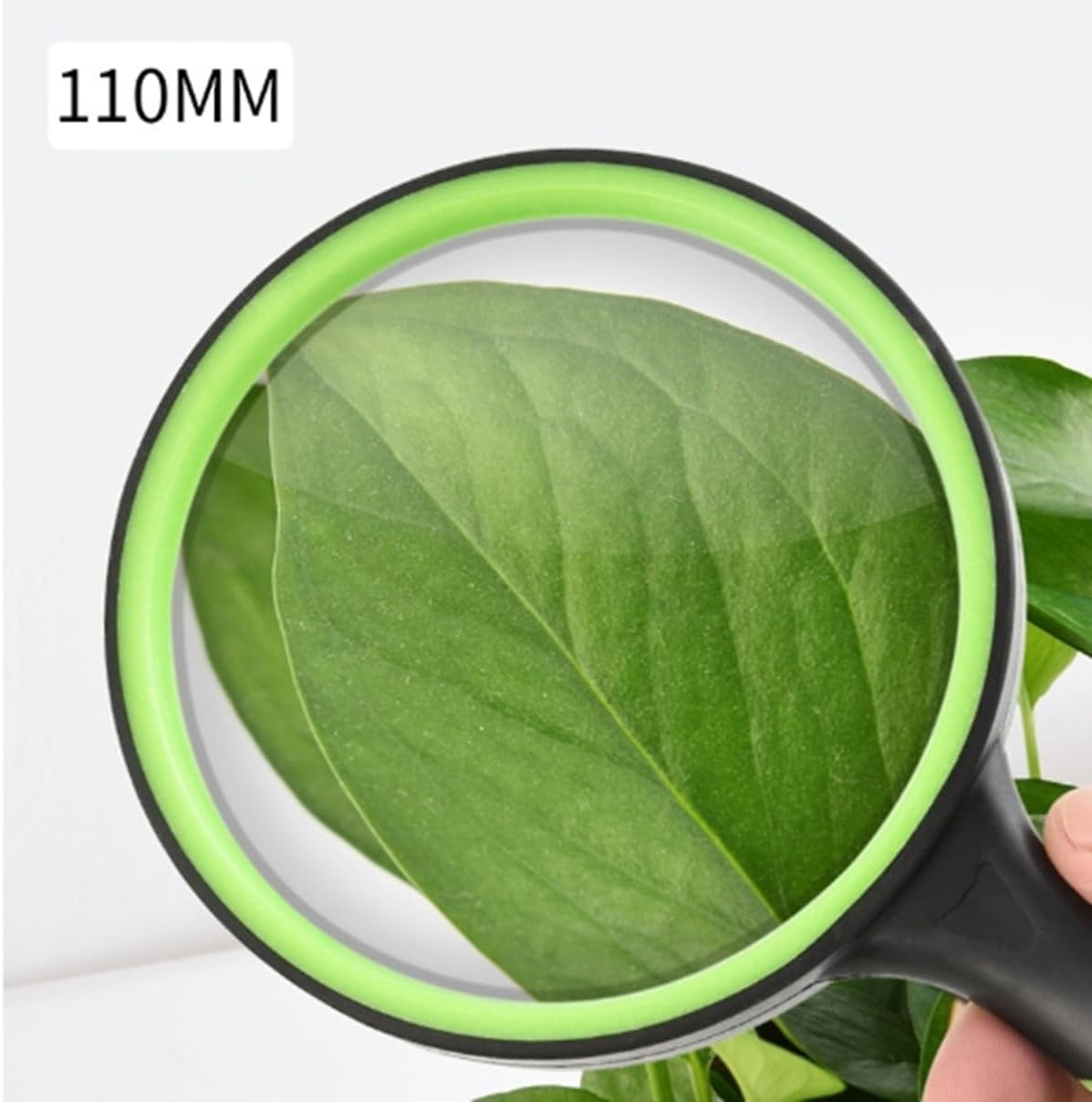 Large Magnifying Glass 10X Handheld Reading Magnifier for Seniors & Kids - 100MM 4INCHES Real Glass Magnifying Lens for Book Newspaper Reading, Insect and Hobby Observation, Classroom Science (Green) image number 4