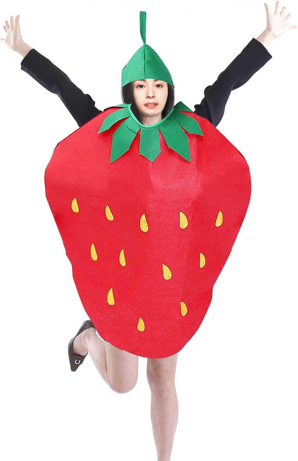 Vaveren Adult Fruit Costume, Strawberry, Costume, Hat, Adult, Halloween, Themed Party, Stage Performance, Masquerade - Strawberry image number 4
