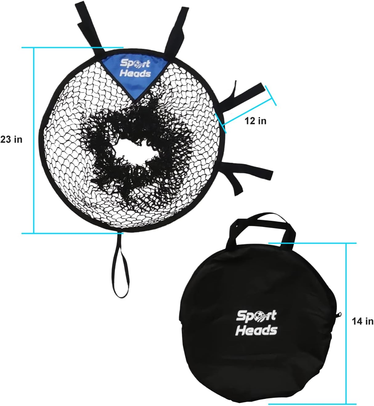Topshot Soccer Goal Net Target Training - Soccer Training Equipment | Top Bins | Durable Design - Extra-Long Straps - Set of 2 with Carry Case