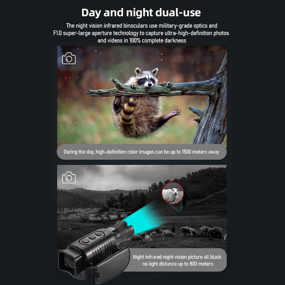 Namolit 2.5K Night Vision Goggles Digital Night Vision Monoculars IP54 Waterproof 10X Digital Zoom Viewing 2624Ft/800M in Dark with 1.54-Inch TFT Screen Support Image Video Recording for Bird image number 5