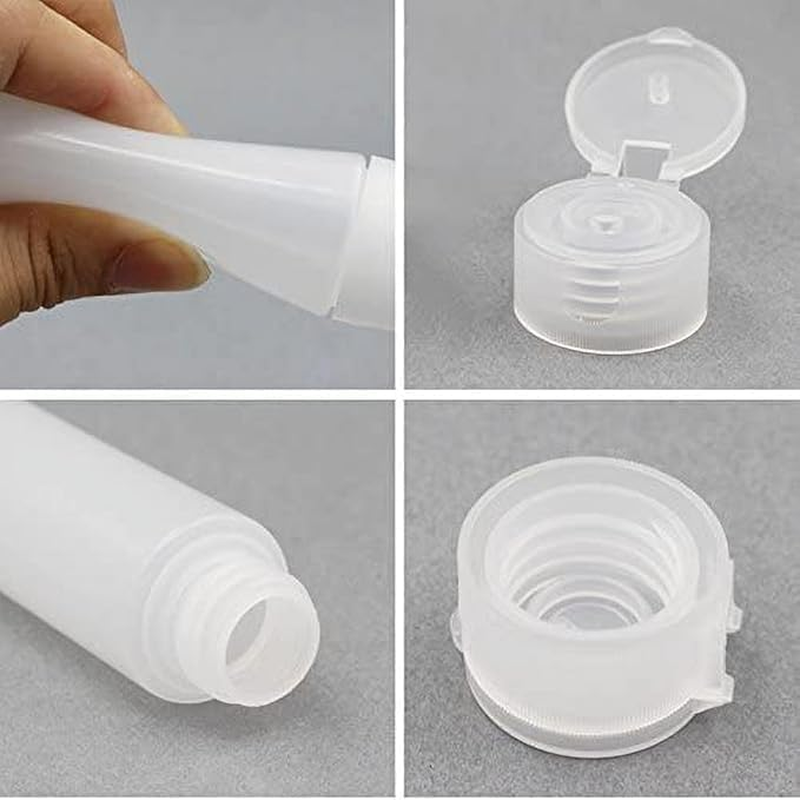 Clear Plastic Refillable Toothpaste Tubes, 6 Pack Empty Cosmetic Soft Bottles,Refillable Empty Toothpaste Bottle Tubes,Clear Plastic Cosmetic Soft Tube Bottles image number 1