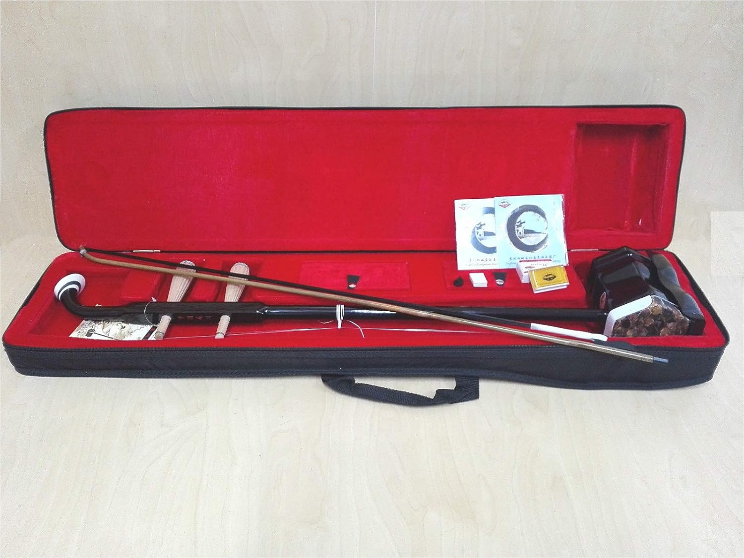 Chinese 2-Stringed Fiddle,Erhu, Solid Timber Body,Neck + Foam Case, Extra String image number 4