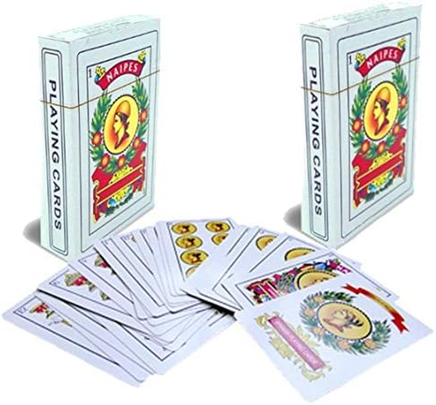 Spanish Playing Cards - 2 Full Decks with 50 Cards - Smooth Plastic Coated Cards &ndash; Cartas Barajas O Naipes Espanoles in a Beautifully Artistic Traditional Design