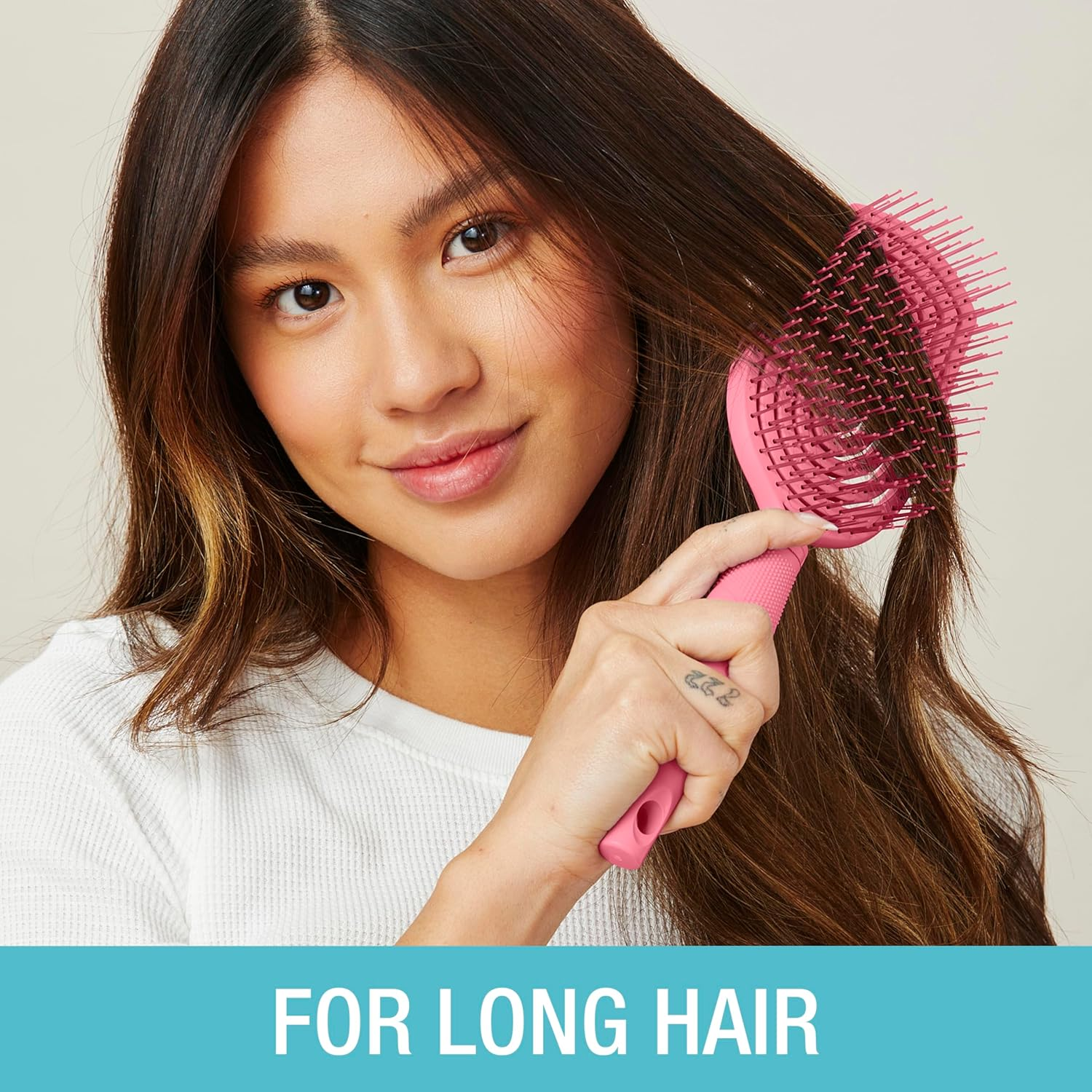 Conair Scalp Care Detangling Hairbrush - Curly Hair Brush - Scalp Massager - Hairbrushes for Women & Men - Detangler for All Lengths and Types - Can Use Wet or Dry - Pink Pulse image number 1