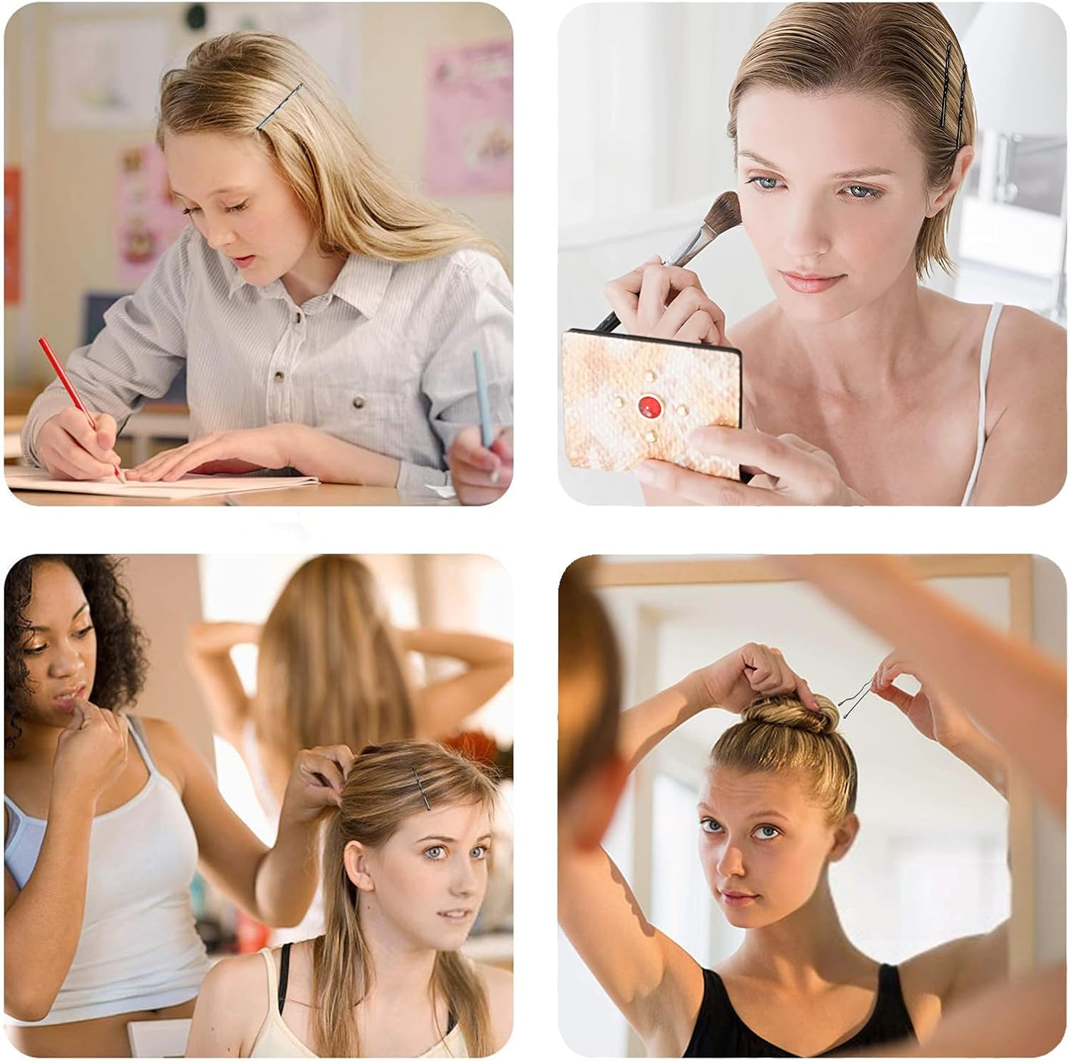 Kavya 200 Pieces Metal Hair Clips, 5 Cm Wave Shape Bobby Pins, Hairpin Set for Women Girls and Hairdressing Salon, with Storage Box (Black) image number 3