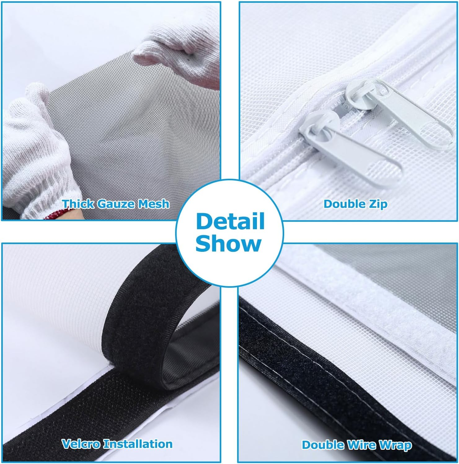 SOONHUA Pet Screen Door with Zipper for Living Room Kitchen Bedroom Patio Dog Cat Scratch Resistant image number 5