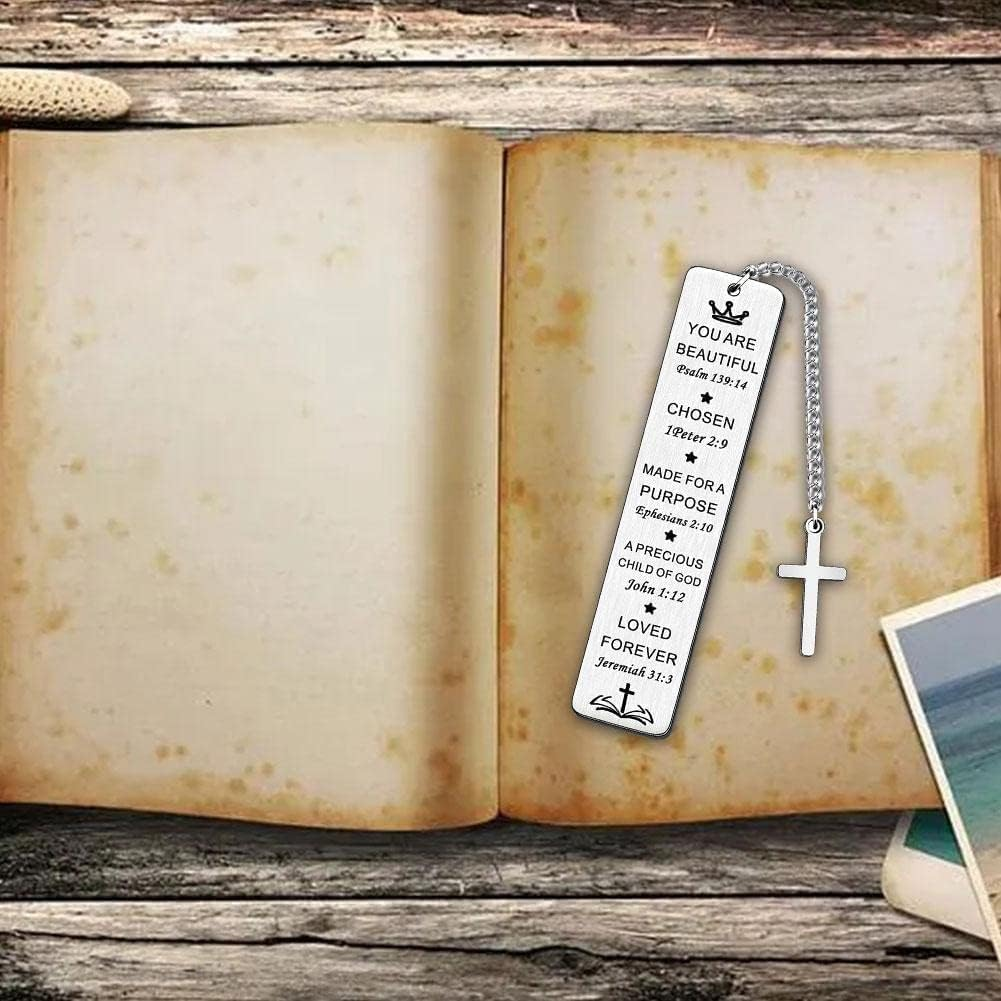 Christian Bookmarks Gifts,Christian Religious Bible Verse Bookmarks,Christmas Birthday Baptism Serenity Prayer Cancer Survivor Gift image number 5