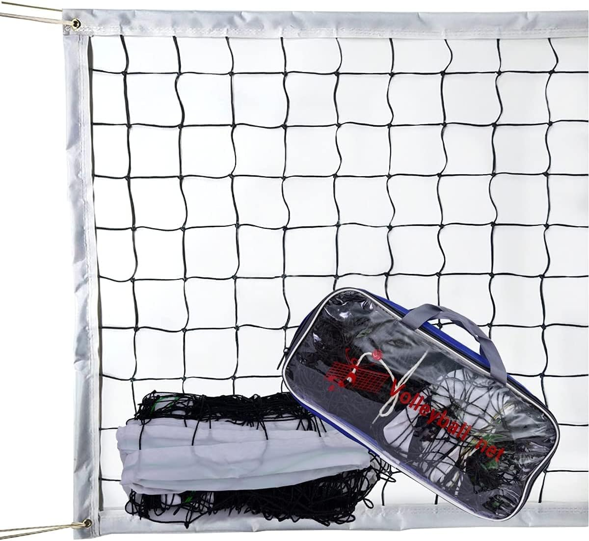 Tournament Volleyball Net 9.5M X 1M Outdoor with Tear-Resistant Border Aircraft Steel Cable for Backyard Schoolyard Beach, Badminton Pro Volleyball Net image number 3