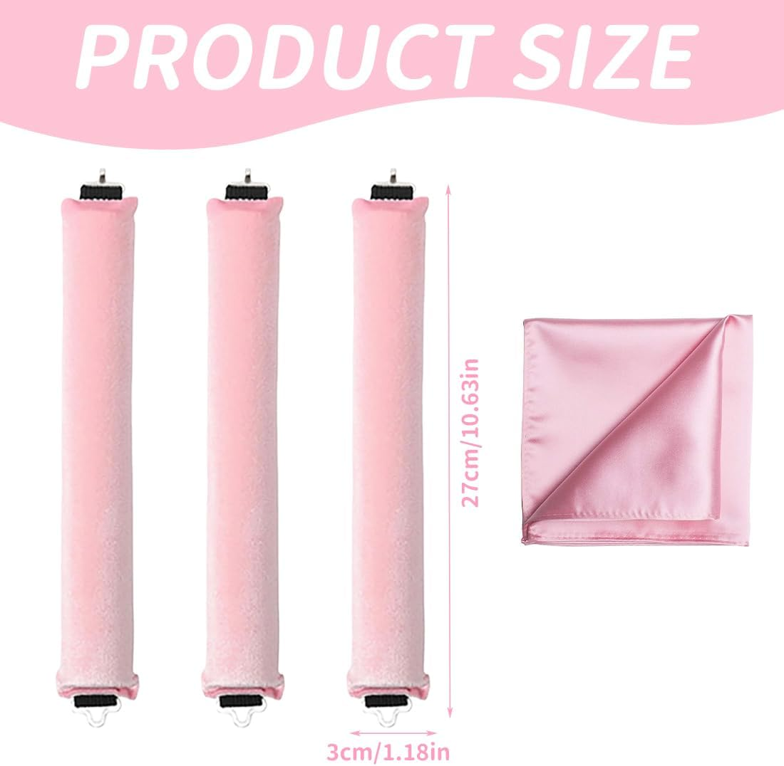 Luliyldj 4-Piece Set Curlers Heatless Curls Curlers Overnight Heat-Resistant Curlers Curls without Heat Heatless Curls image number 2