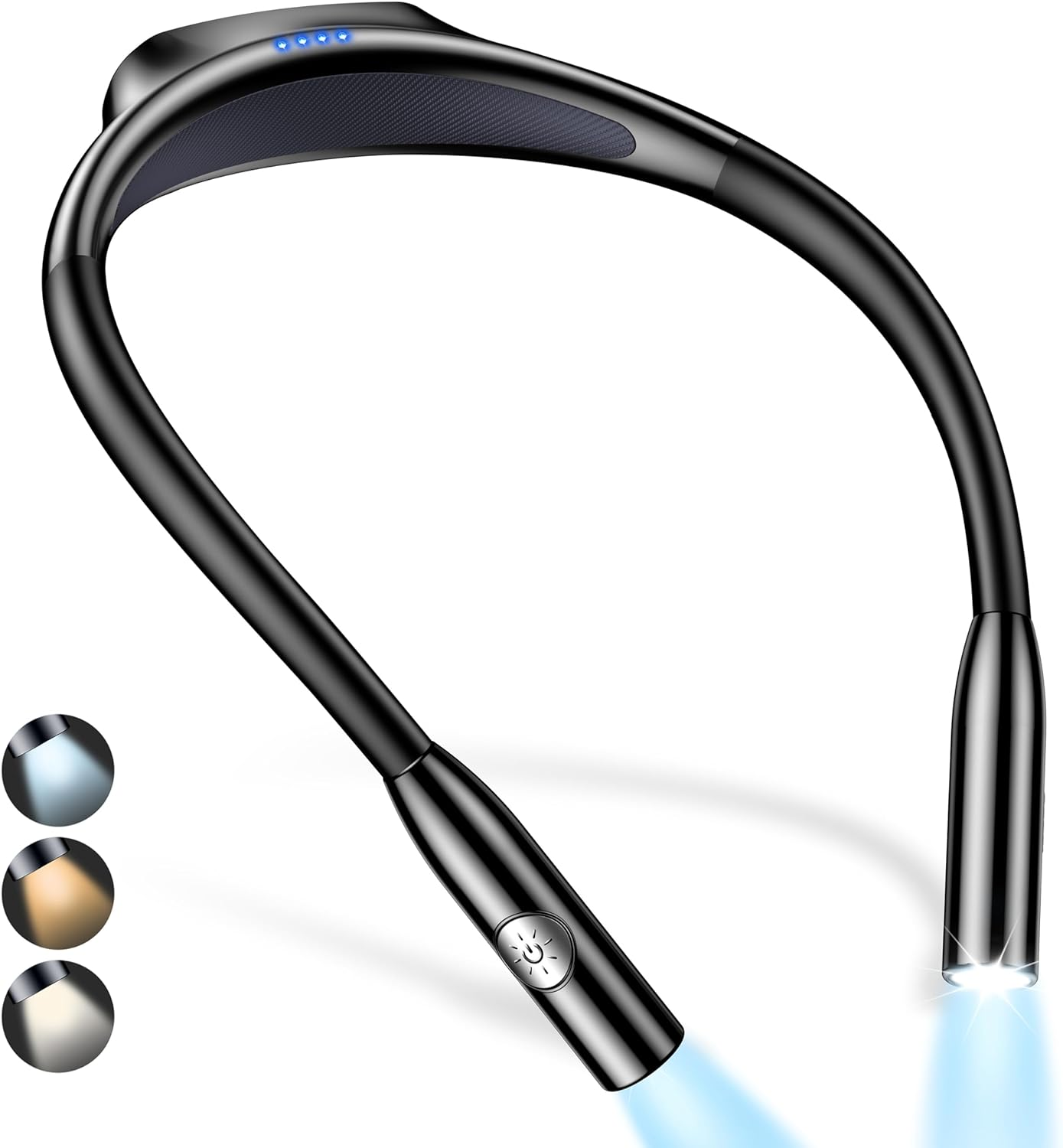 Gritin Neck Reading Light, Rechargeable Book Light for Reading in Bed at Night - Eye Caring 3 Colors,Stepless Dimming Brightness,80+ Hrs Runtime,Comfortable and Lightweight for Readers,Craft&Knitting image number 3