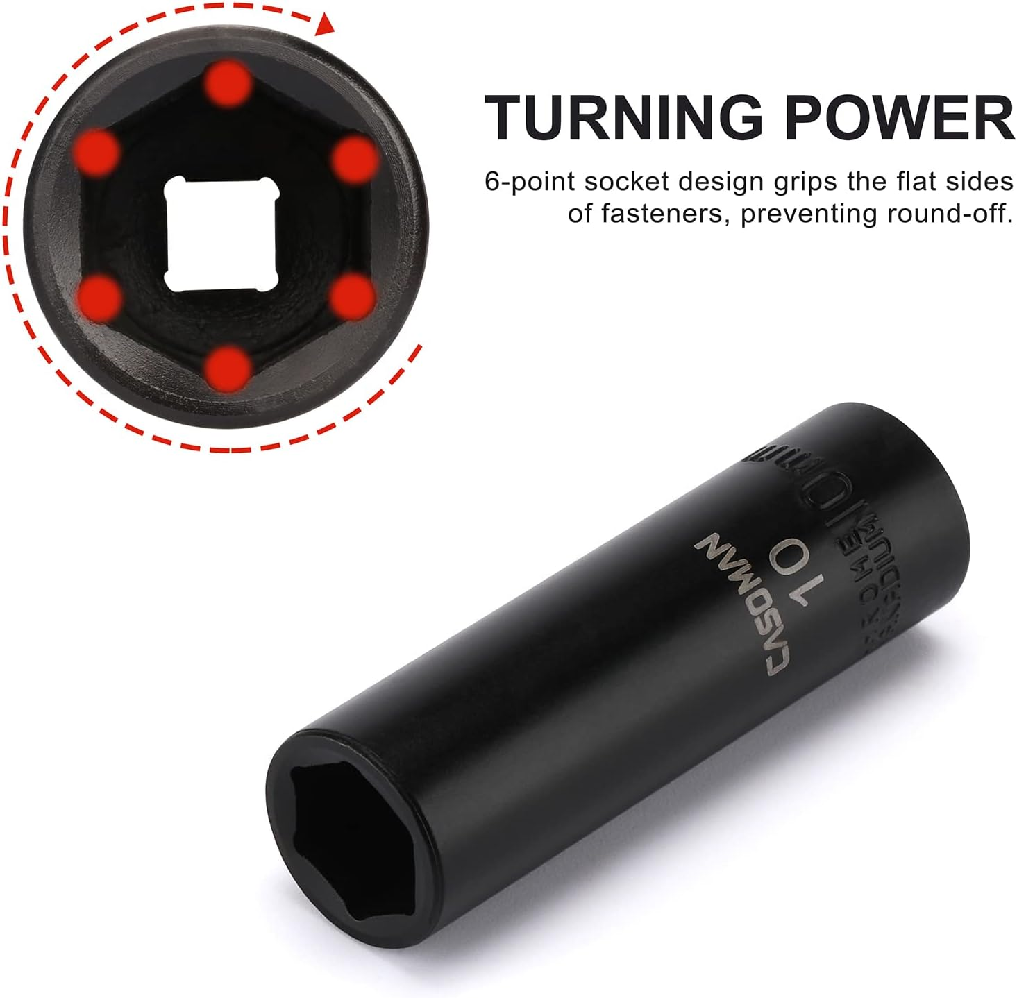 CASOMAN 1/4 Inch Drive Master Impact Socket Set, 50-Piece, 6-Point, Sae/Metric, 5/32 Inch - 9/16 Inch, 4Mm - 15Mm, Standard/Deep,Cr-V