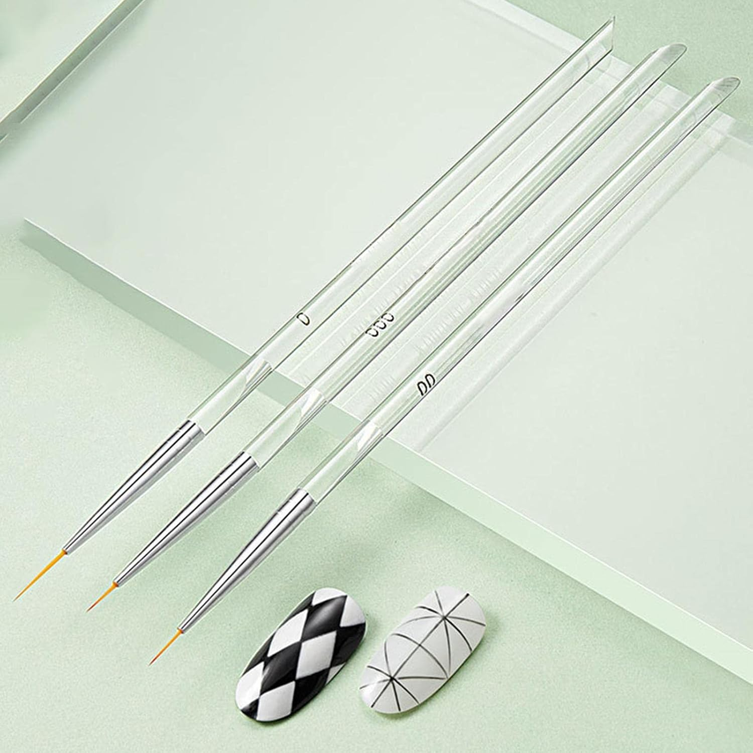 Nail Liner Brush, Acrylic Nail Brush, Liner Brushes, Nail Gel Painting Tools Fine Drawing Pens for Long Striping, Detail Pattern, Nail Supplies for Nail Techs Pochy image number 4