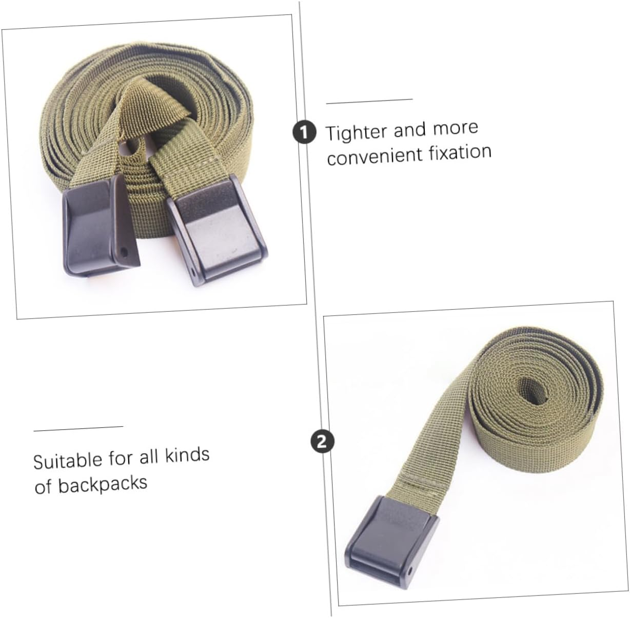 DINHEAROM 3Pcs Camping Lashing Straps Ratchet Buckle Cargo Straps Luggage Tie down Belt Fastening image number 1