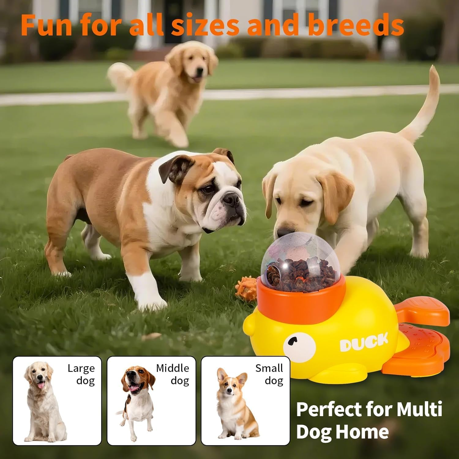 2-In-1 Interactive Pet Feeder, Dog Slow Feeder Puzzle Toy, Durable Duck Shaped Dog Feeder Toys Promotes IQ Training Reduces Bloating anti Gulping Fun Mealtime Feeding Solution image number 5