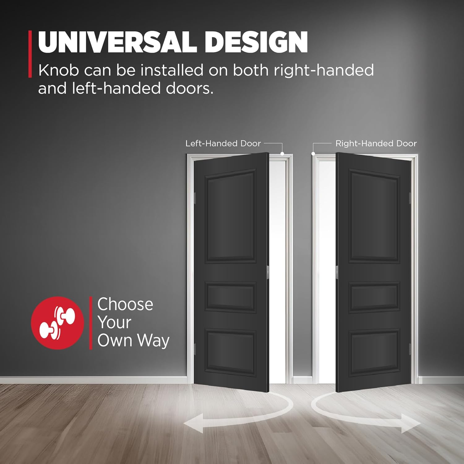 Kwikset Pismo Interior Passage Door Knob, Handle for Closet and Hallway Doors, Non-Locking Doorknob in Satin Nickel, with Microban Protection image number 5