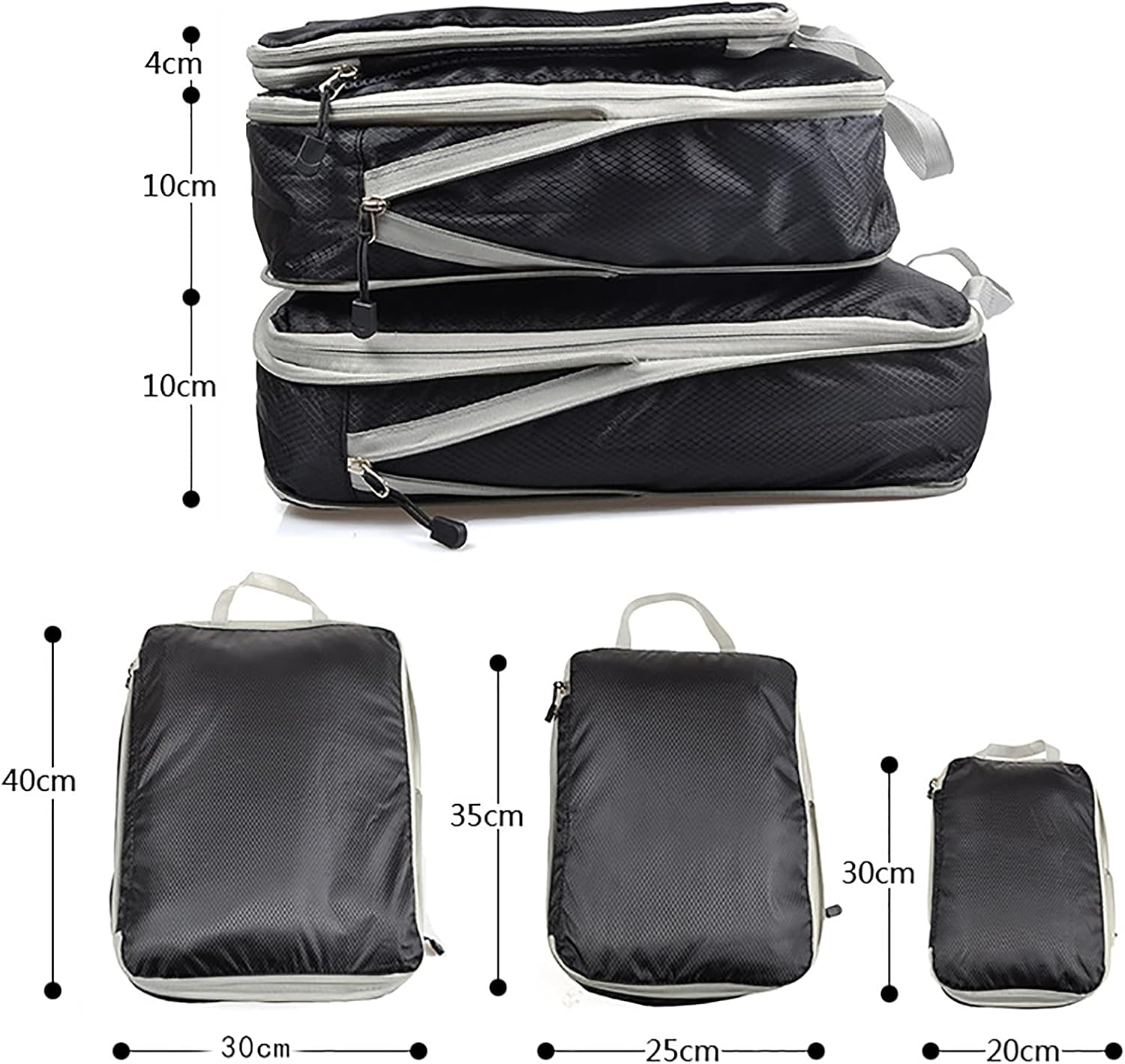 Compression Packing Cubes Travel 3 Set Packing Cubes Luggage Packing Organizers Travel Accessories Compression Packing Cubes for Suitcases,Navy Blue image number 4