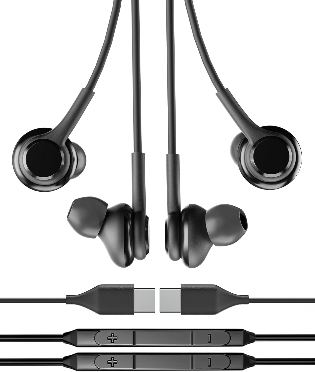 USB C Headphones with Cable Headphones with Microphone (2 Pack) Earbuds Type C Jack Cable Headphones in Ear Compatible with Samsung Galaxy S23 S21 Ultra Compatible with Huawei Xiaomi Realme Google image number 4