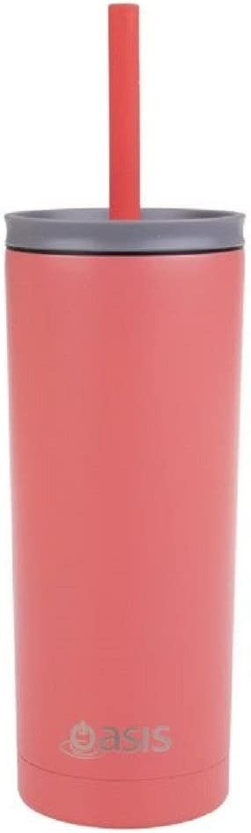 Oasis 'Super Sipper' Stainless Steel Double Wall Insulated Tumbler W/Silicone Head Straw 600Ml - Fuchsia