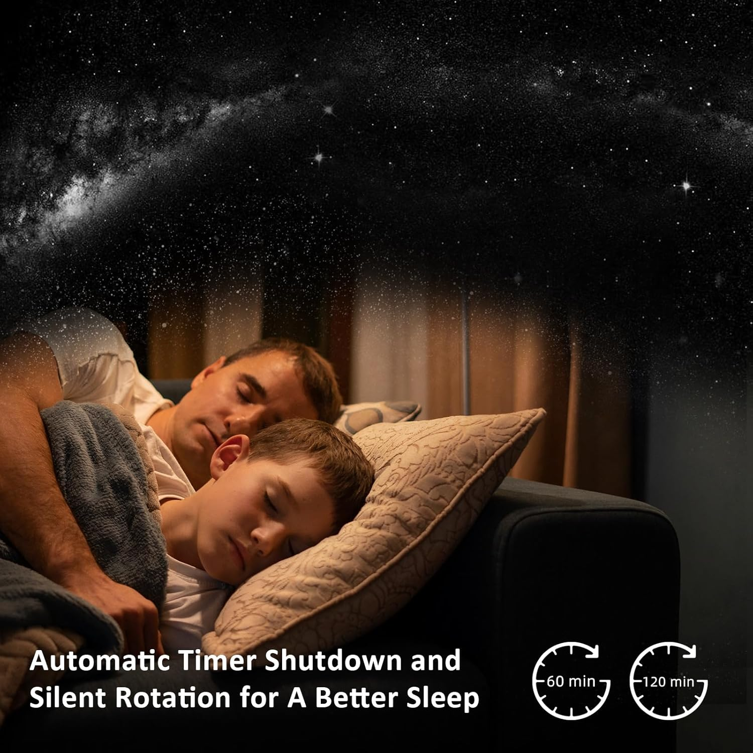 Ainael Galaxy Projector, Star Projector, Planetarium, Night Light, Ceiling, Space, Starry Sky, Projector with Strip Light, Meteor and Galaxy, Projector for Kids, Bedroom (Black) image number 5