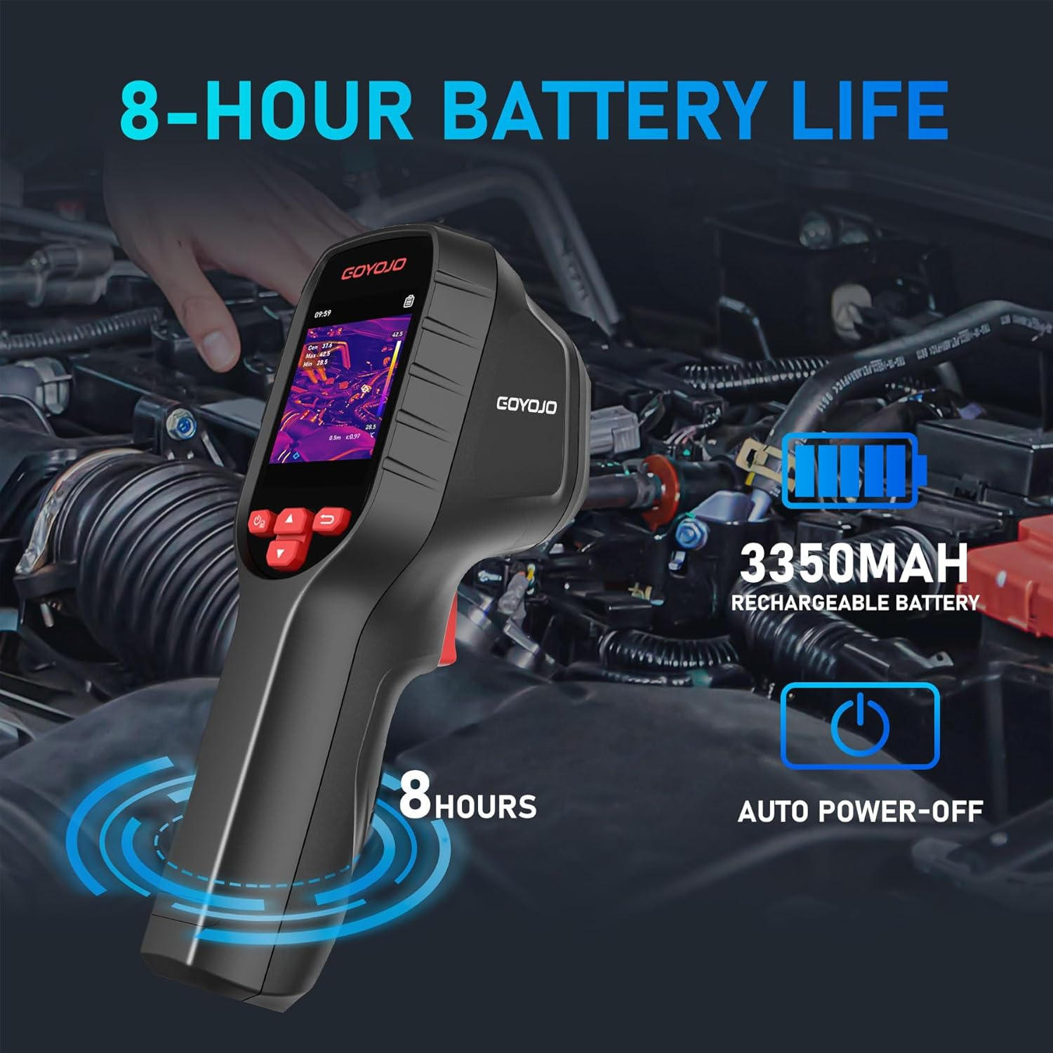 GOYOJO GW192 Superir 192X192 Thermal Imaging Camera - 25Hz, Handheld, 8-Hour Battery, IP54 Rated - Superior to 160X120 - Ideal for Home Inspection, HVAC, Electrical, Water Leak Detection image number 1