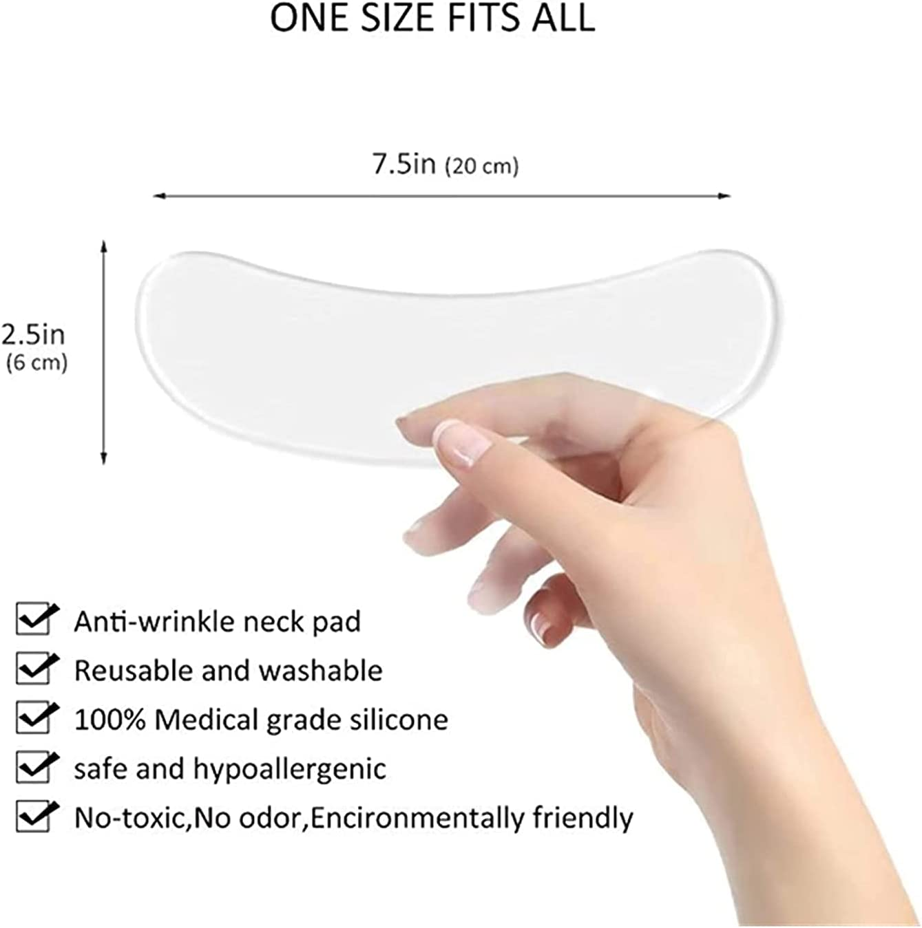 Decollete Pad for Chest Wrinkles - Set of 2 D&eacute;collet&eacute; Pads for Chest and Neck Wrinkles Prevention - Reusable Medical Grade Overnight anti Wrinkle Patches image number 6