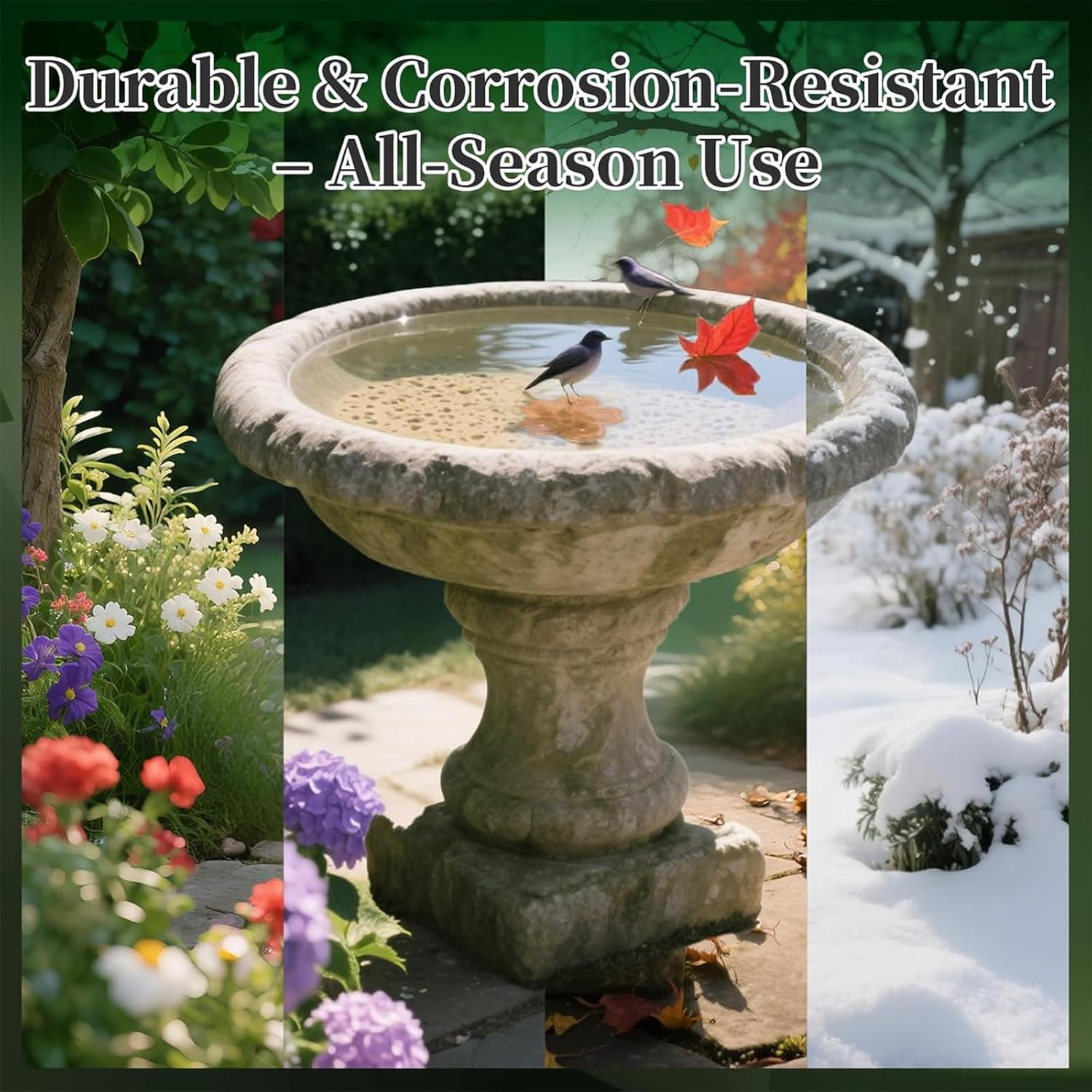 Flower Pattern Copper Bird Bath Disk, 3-Point Support Physical Cleaner for Outdoor Bath Bowls, Purifies Water Safely & Reduces Cleaning Frequency All-Season image number 1