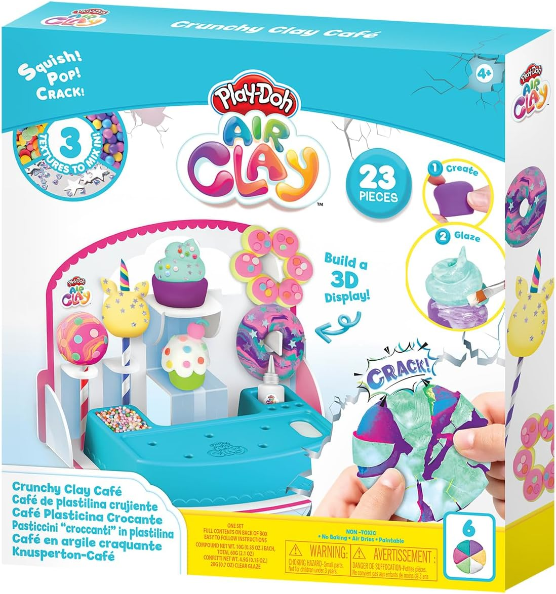 Play-Doh Air Clay, Crunchy Clay Cake Pops - Sensory and Educational - 3D Display - 20 Piece image number 5