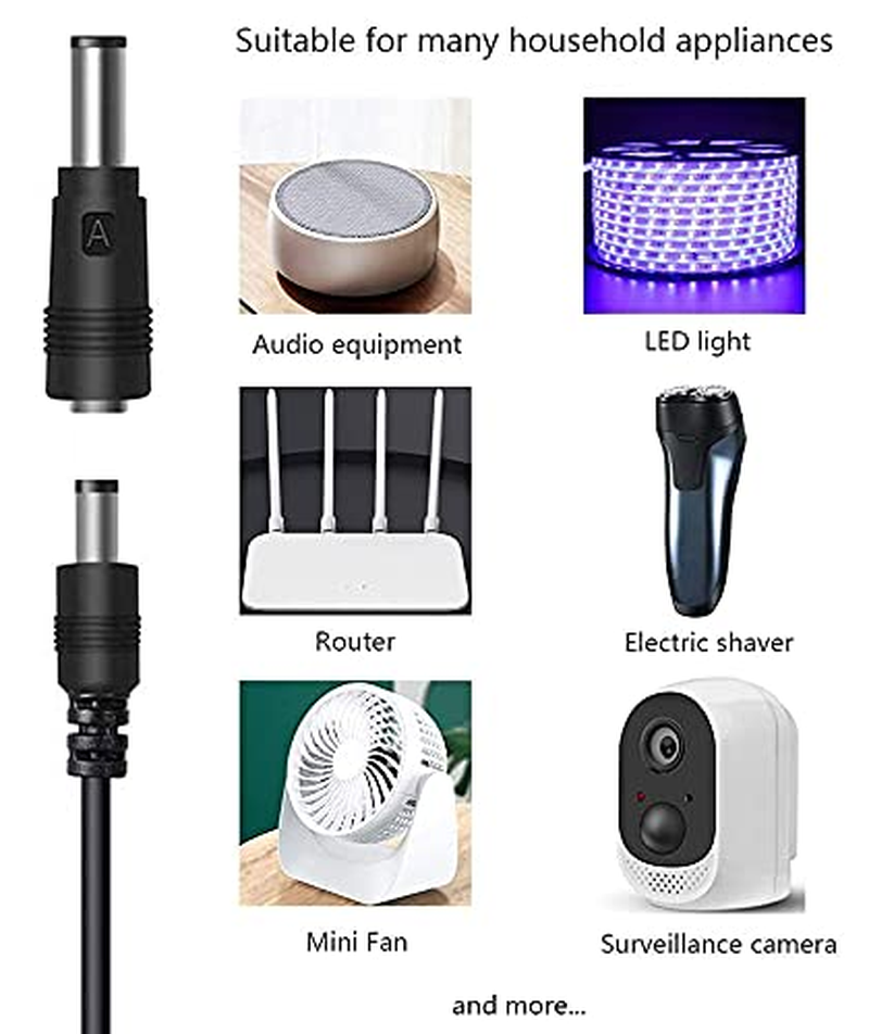 Gutreise 11 Connectors DC Power Cable + USB Switch Extension Cable,Extension Cord with On/Off Power Switch for Fans,Dash Camera,Bluetooth Speakers,Shaver,Led Strips image number 6