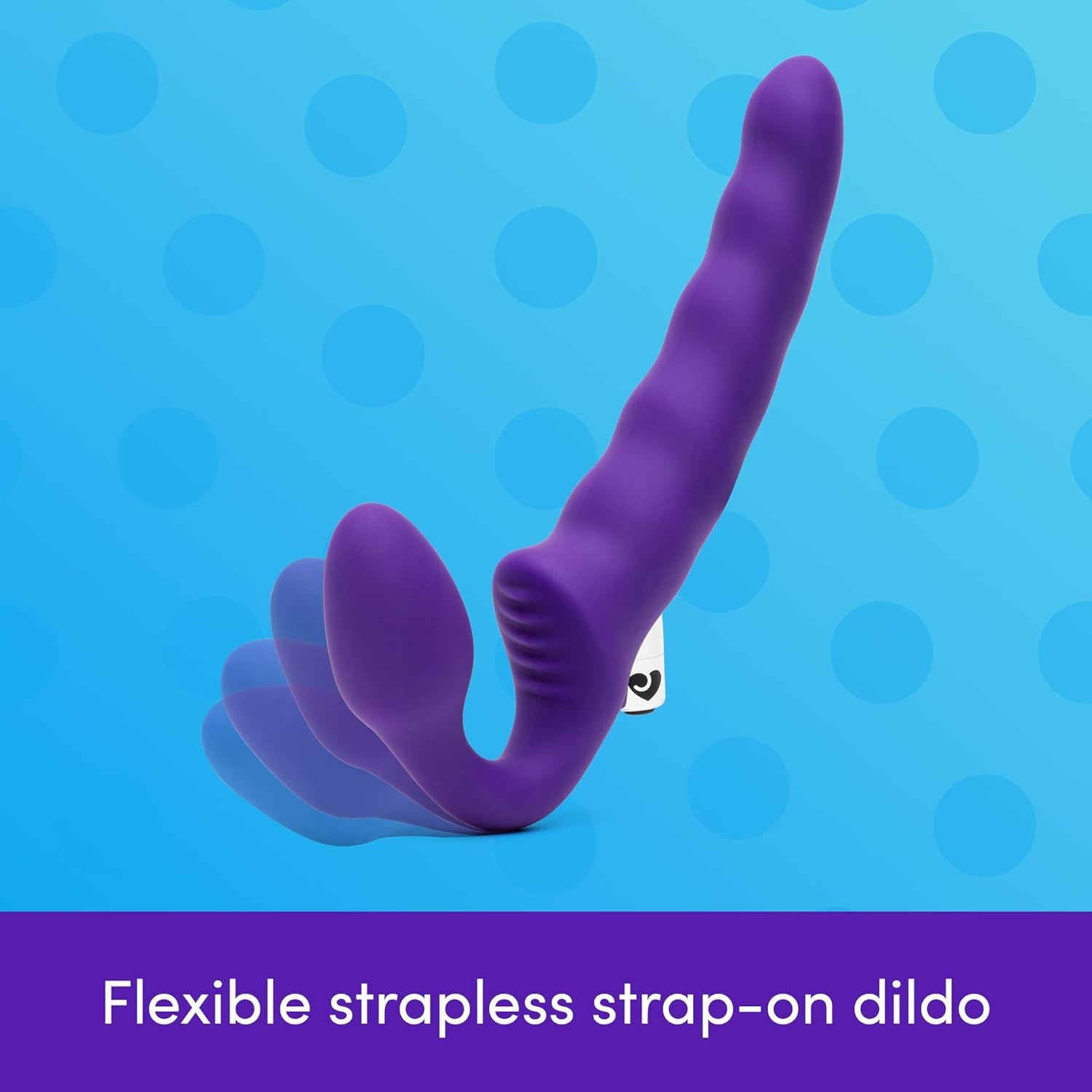 Lovehoney Posable Strapless Strap on Dildo for Women | 6 Inch Silicone Rippled Double Ended Dildo Vibrator for Couples | Rechargeable Bullet Vibrator with 10 Modes | Textured Clit Stimulator Sex Toy image number 3