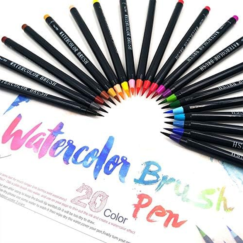 20 Colors Watercolour Brush Pens Art Marker Drawing Painting Brush Artist Sketch image number 2