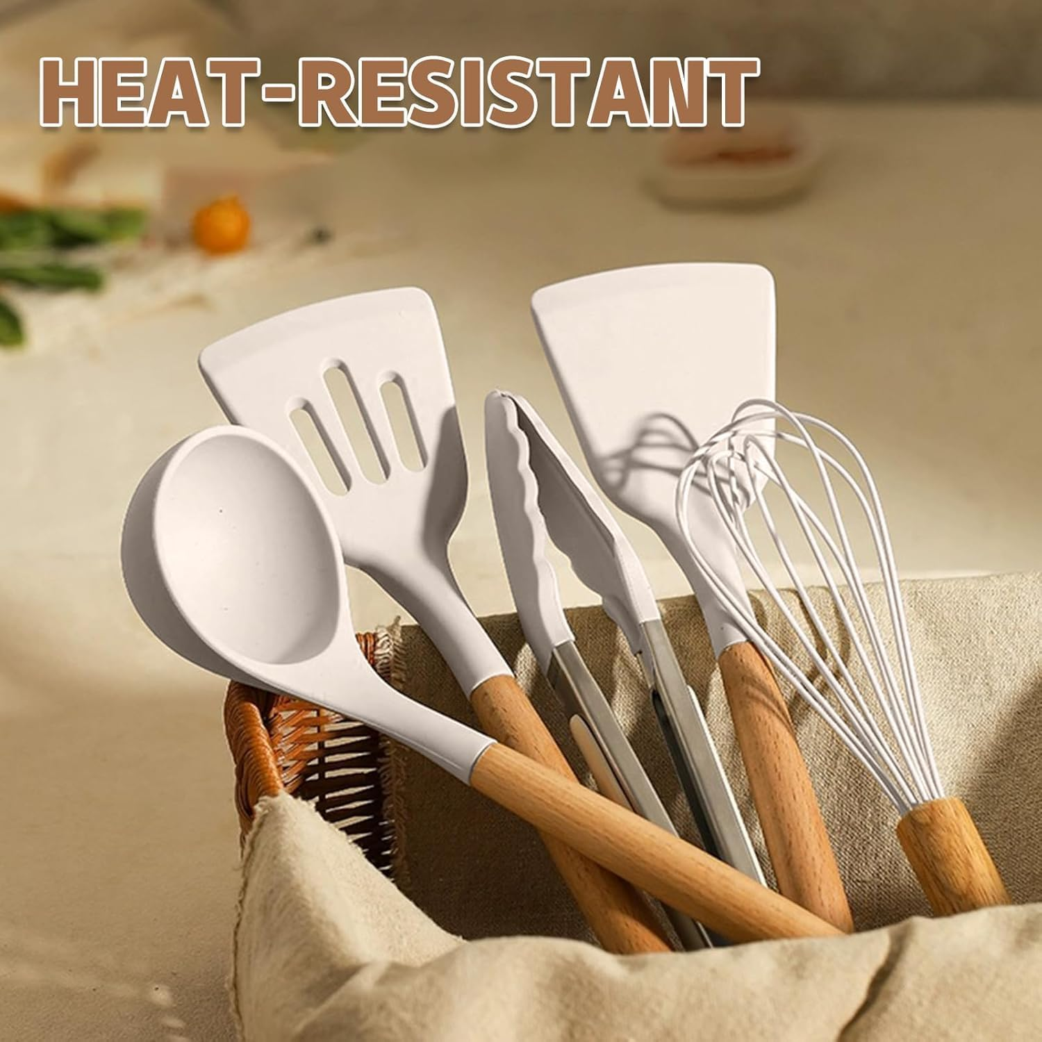 Kitchen Utensil Set Silicone Cooking Utensils Umite Chef 24 Pcs Kitchen Utensils Tools Wooden Handle Spoons Silicone Utensil Set Spatulas Set Cookware Turner Tongs Whisk Kitchen Gadgets with Holder