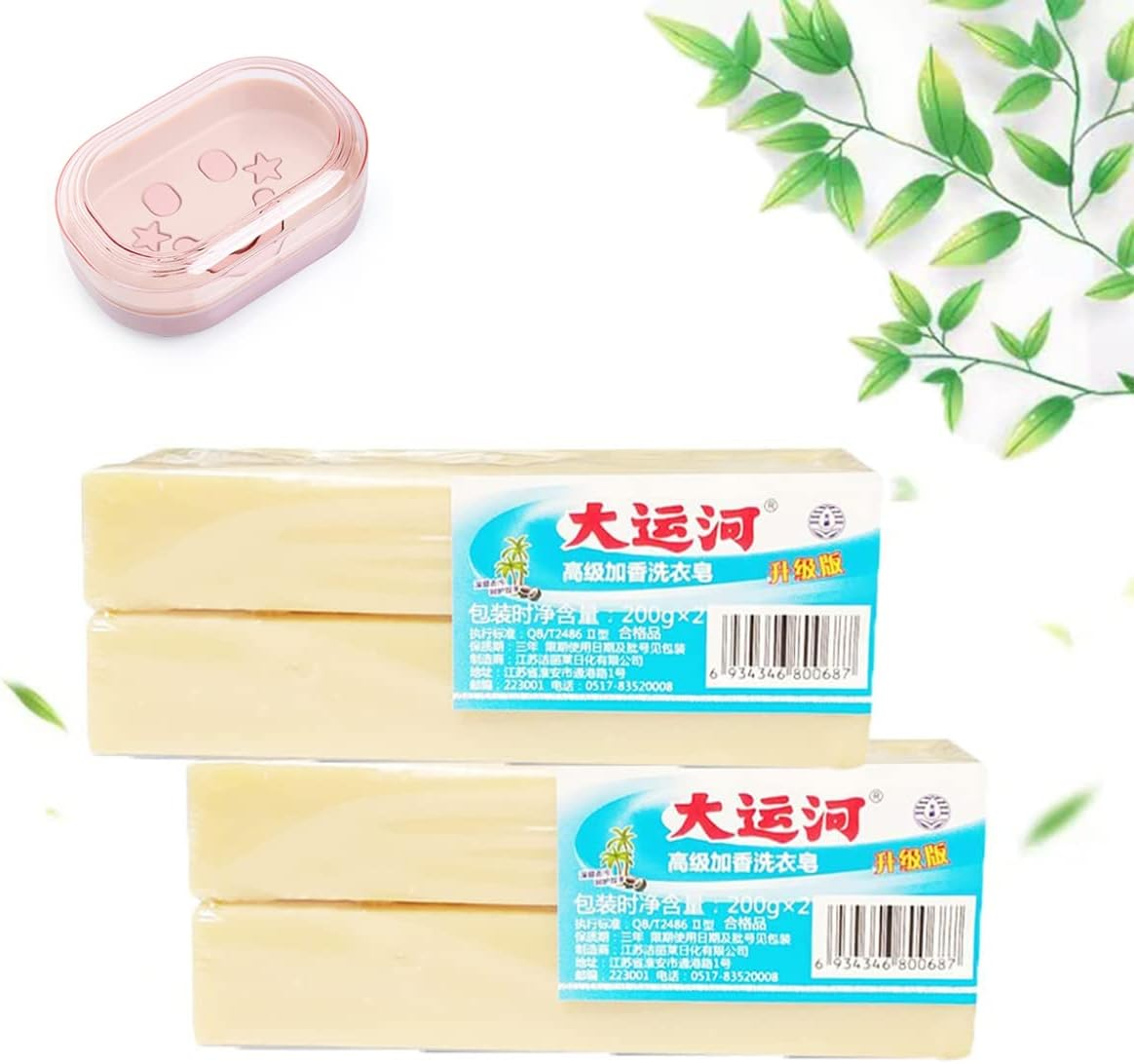 4Pcs/2 Bags Grand Canal Underwear Cleaning Soap,Grand Canal Soap - Underwear Cleaning Soap Bar Grand Canal, Laundry Soap Whitening Soap Super Strong Oil Removing image number 3