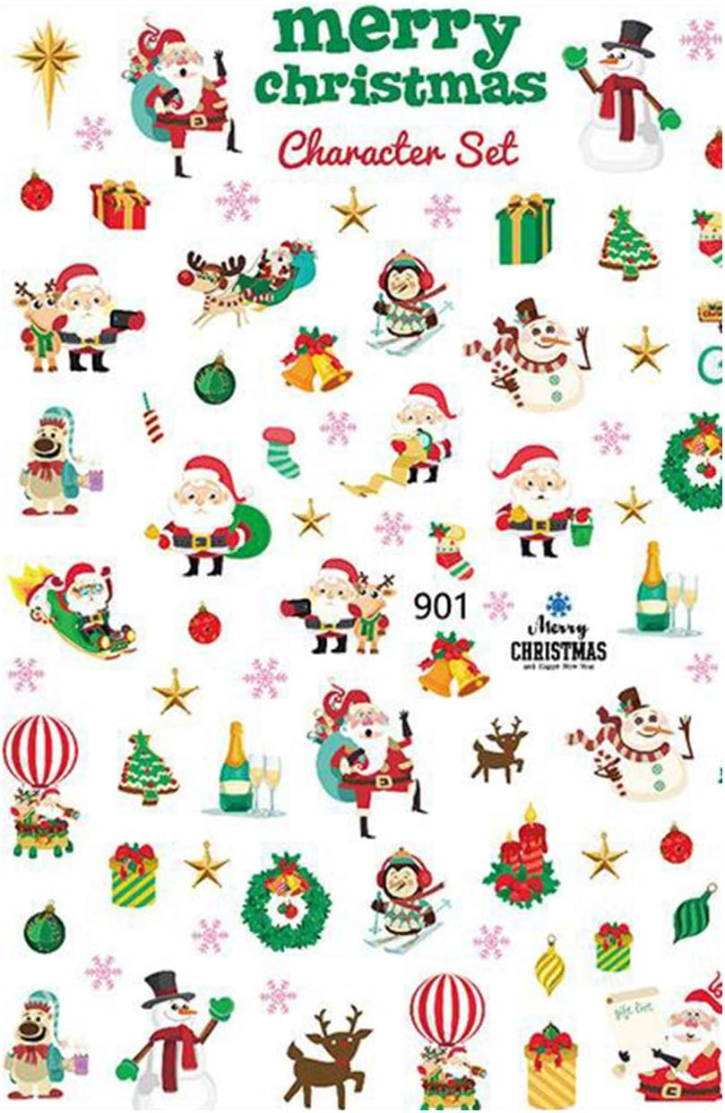 Kowaku 1 Sheet Christmas Snowflakes Snowman X-Mas Nail Stickers - Style 1 image number 4