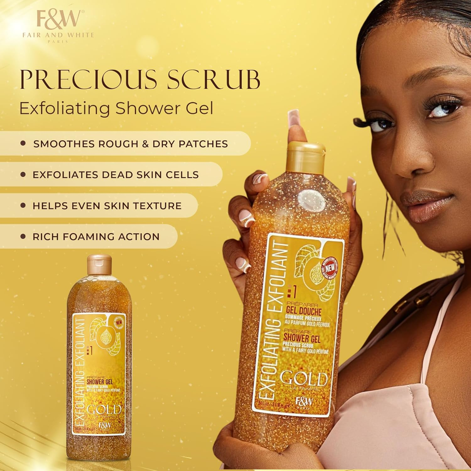 Fair and White Gold #1 Exfoliating Shower Gel 940 Ml image number 5