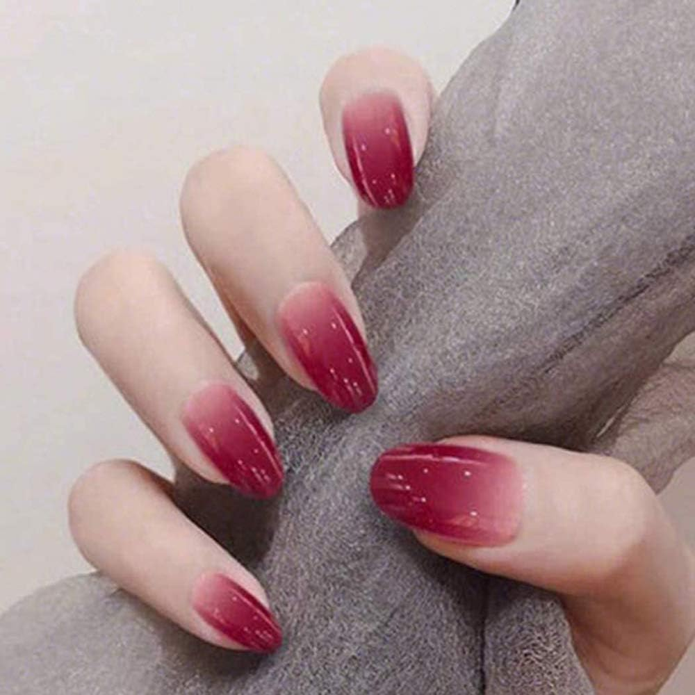 24 Pcs False Nails Tips Full Cover Stick on Nail Glitter Ballerinafor Women and Girls Hands Manicure Decoration