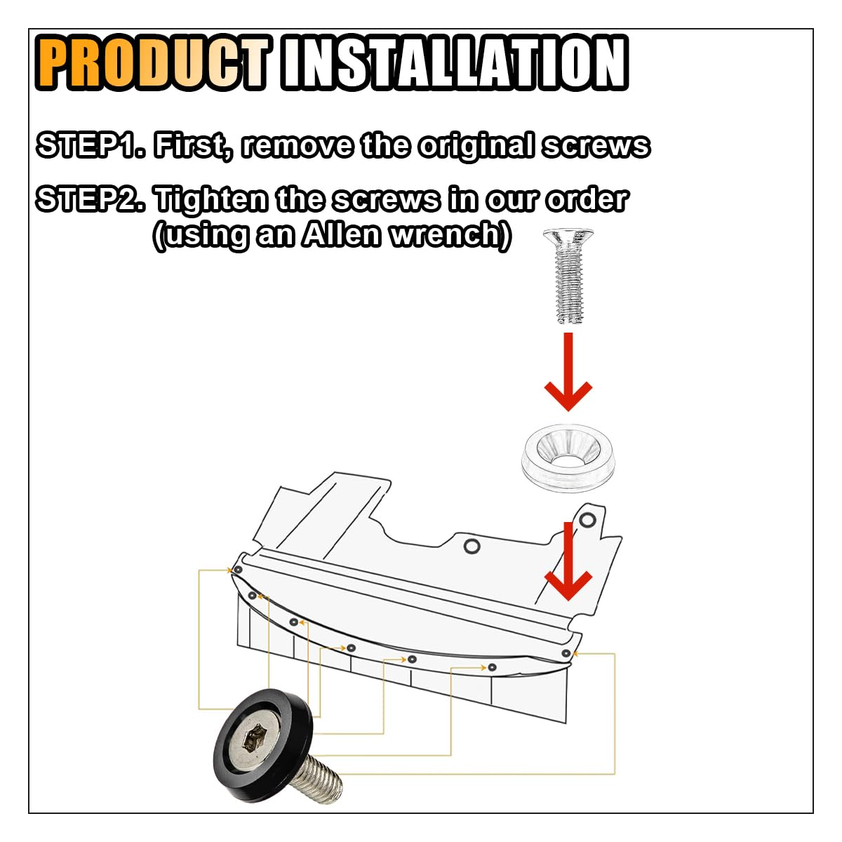 20PCS Aluminum Bumper Fender Washer Stainless Steel Bolts, Engine Bay Dress up Fastener Kit, M6 JDM Fender Washer, Car Body Decoration Kit for Headlights Trunk License Plate Frame (Black) - Black image number 3