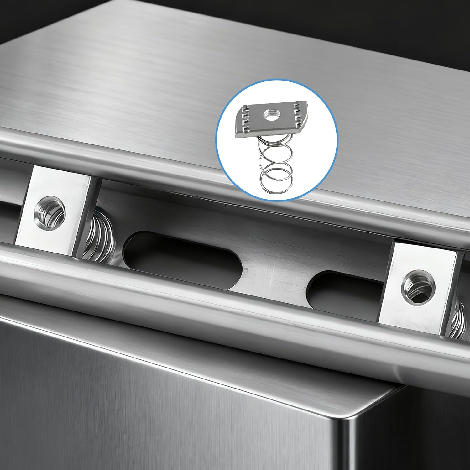 12 Pcs M8 Galvanized Spring Nut, Stainless Steel C-Shaped Steel Special Spring Nut, Durable & Corrosion-Resistant Channel, Ideal for Electrical, HVAC & Construction image number 4