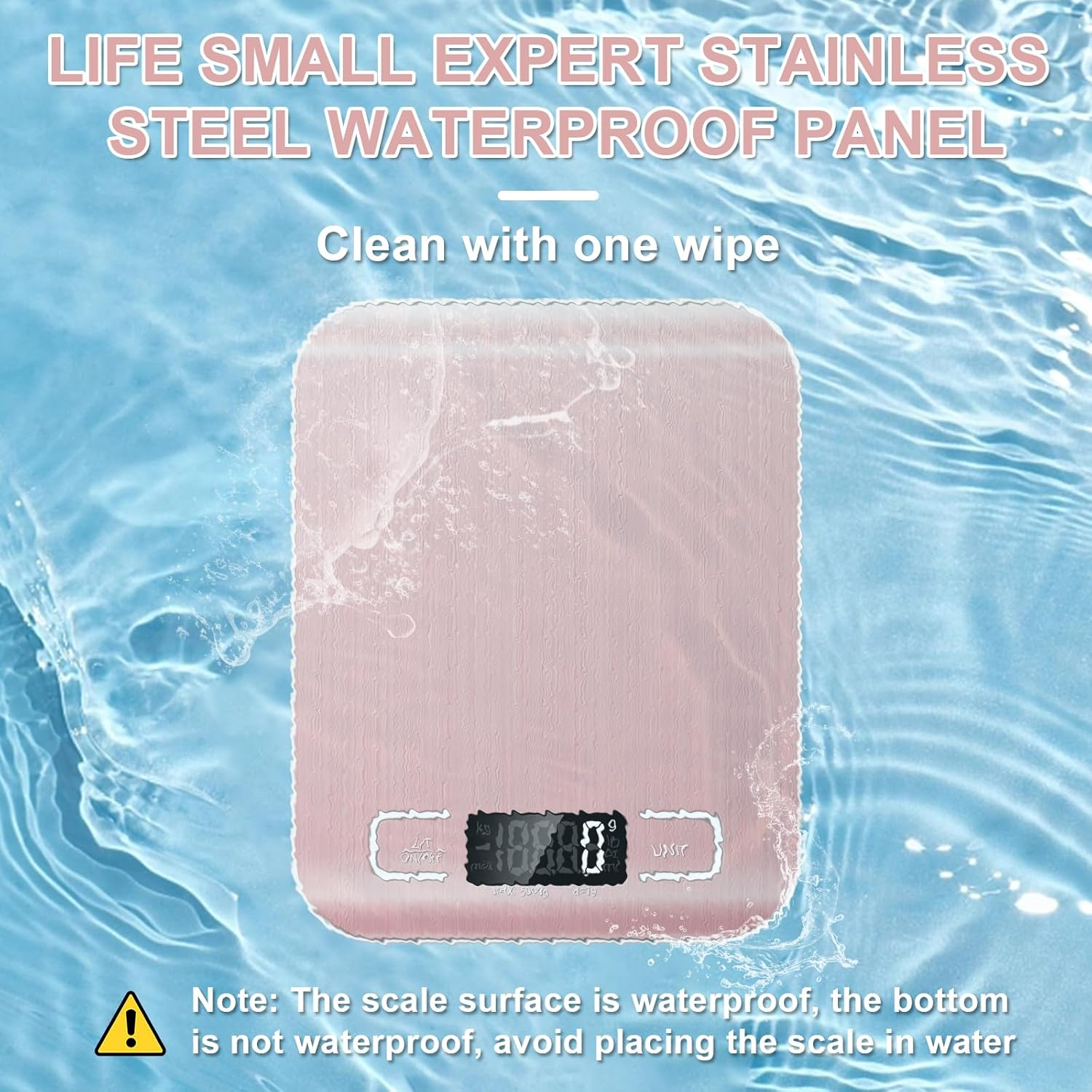 Food Scale, 11Lb Kitchen Scale with 6 Units Tare Function & LCD Display, 0.05Oz/1G Stainless Steel Digital Food Scale Grams and Ounces for Baking, Cooking, Dieting and Meal Prep (Pink) image number 6