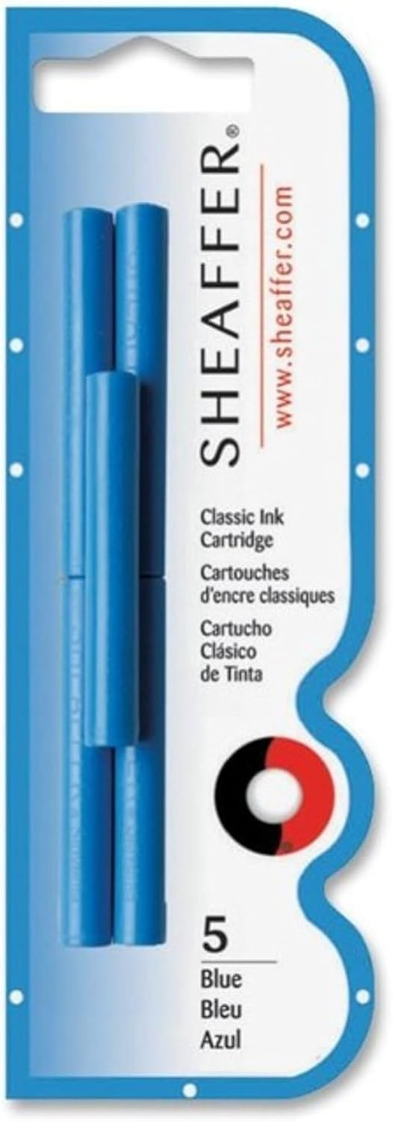 Sheaffer Skrip Fountain Pen Ink Cartridges, Blue Ink, Pack of 5 image number 2