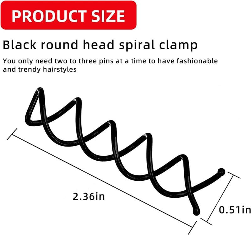 30Pcs Spiral Hair Pins Black Hair Styling Pins Screw Spin Bobby Pin Spiral Bobby Hair Pin Spin Pin,Non-Scratch round Tips Spiral Hair Clip Spin Clip Twist Screw Hair Pins Spin Pins for DIY Hair Style image number 4