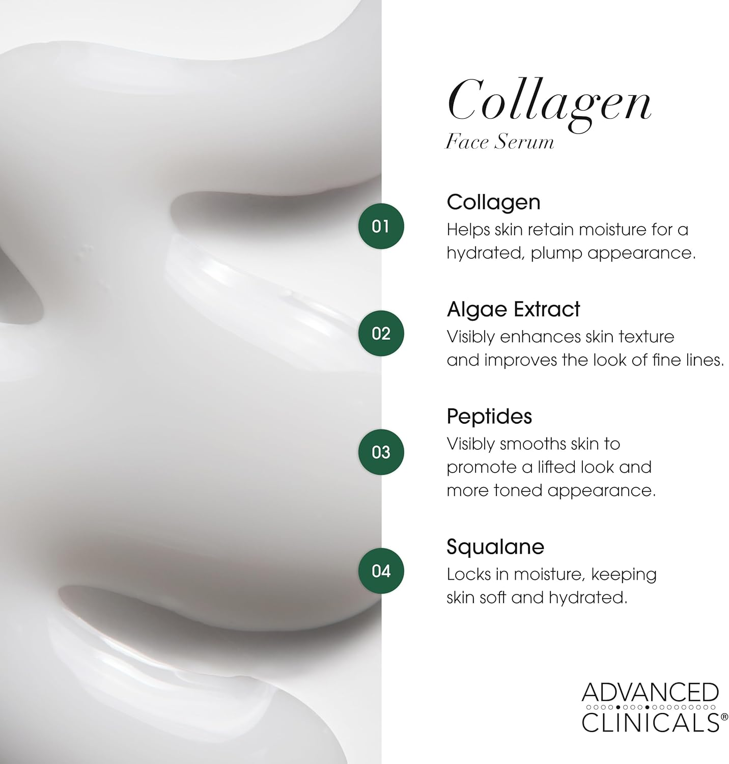 Advanced Clinicals Complete Skin Care Set with Anti-Aging Retinol Serum, Plumping Collagen Serum, and Vitamin C Serum for Wrinkles, Dark Spots, and Uneven Skin Tone. Three Large 1.75Oz Bottles image number 3