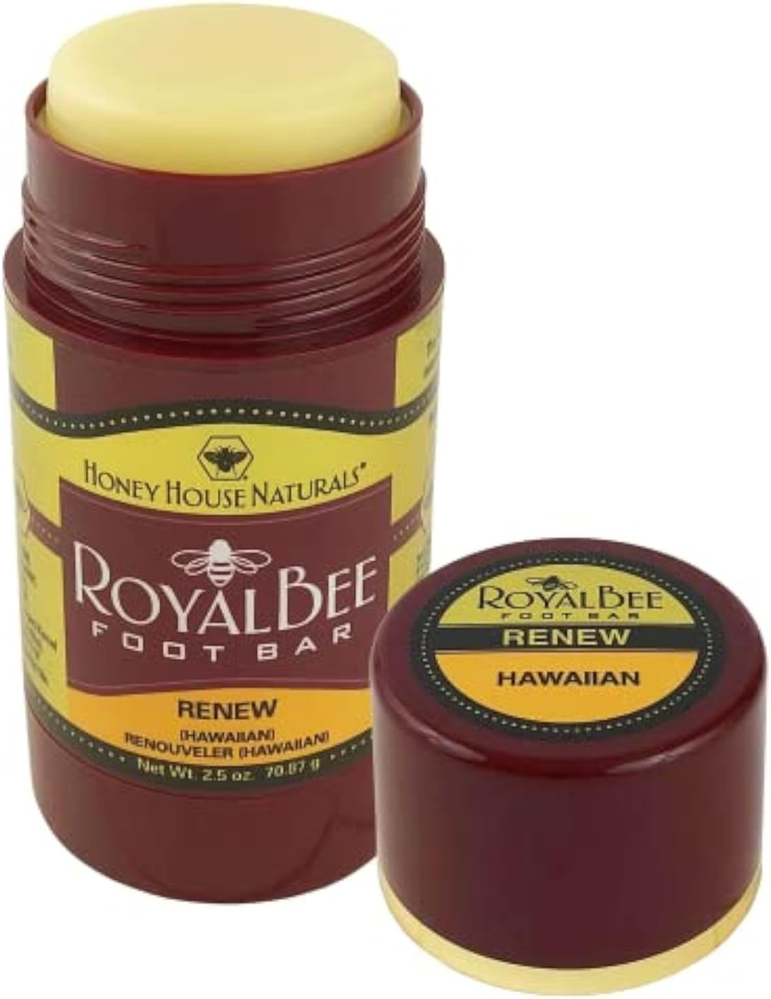 Honey House Naturals Royal Bee Foot Bar &ndash; 2.5 Ounce Twist up Tube &ndash; All Natural Ultra Moisturizing, Odor Eliminating, Essential Oil Infused &ndash; Made in USA (Renew) image number 5