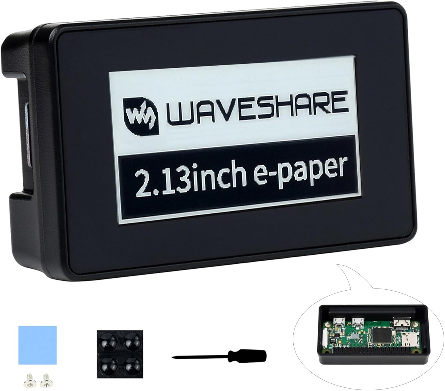 2.13Inch Touch E-Paper HAT E-Ink Display 250&times;122 Pixels Compatible with Raspberry Pi Zero 2 W/Zero 2 Wh/Pi Zero W/Pi Zero Wh/Pi Zero, 5-Point Touch, Supports Partial Refresh, with ABS Case image number 1